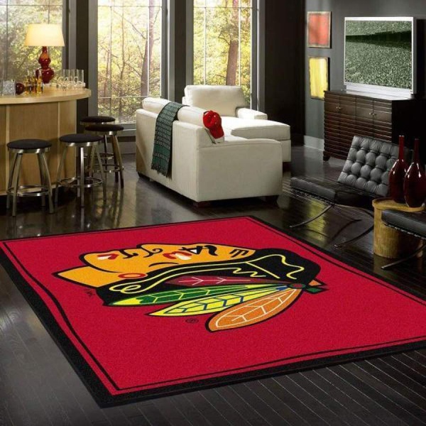 Chicago Blackhawks Rug Team Spirit Carpet Floor Decor