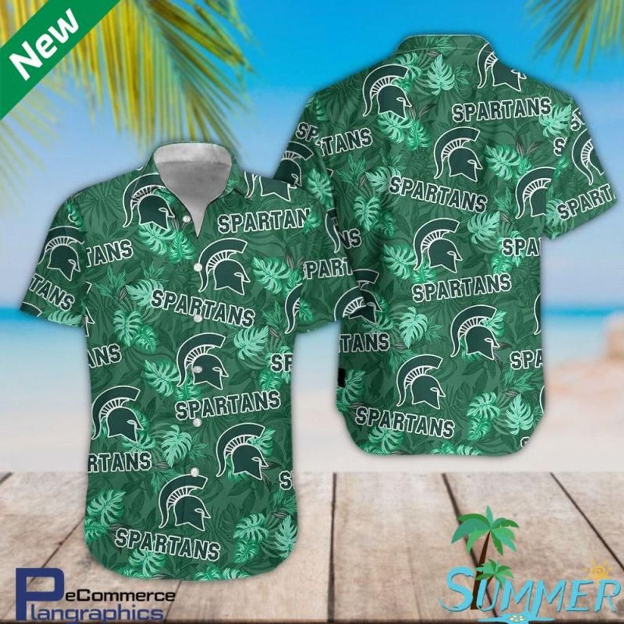 NCCA Michigan State Spartans Green Trendy Hawaiian Shirt Aloha Shirt