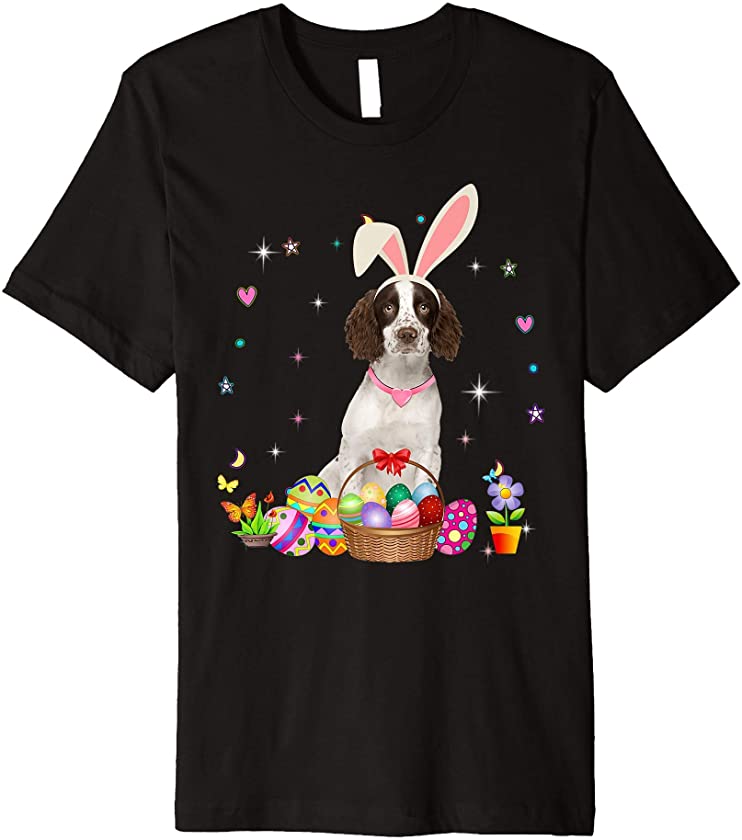 Cute Cavalier King Easter Day Bunny Eggs Easter Womens Premium T-Shirt