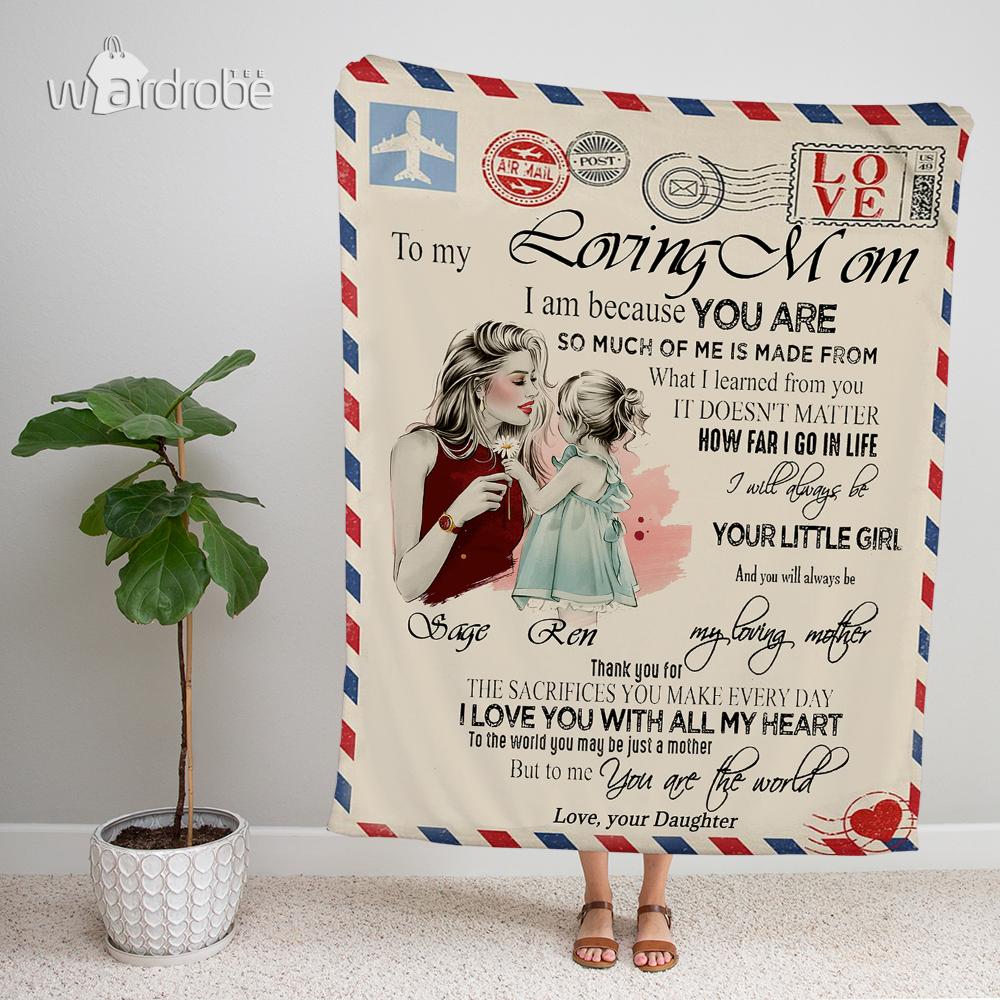 Personalized Mother’s Day Gift Blanket Set Letter From Daughter To My Loving Mom