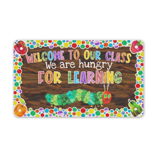 Welcome To Our Class We Are Hungry For Learning All Over Printed Doormat, Classroom Decor