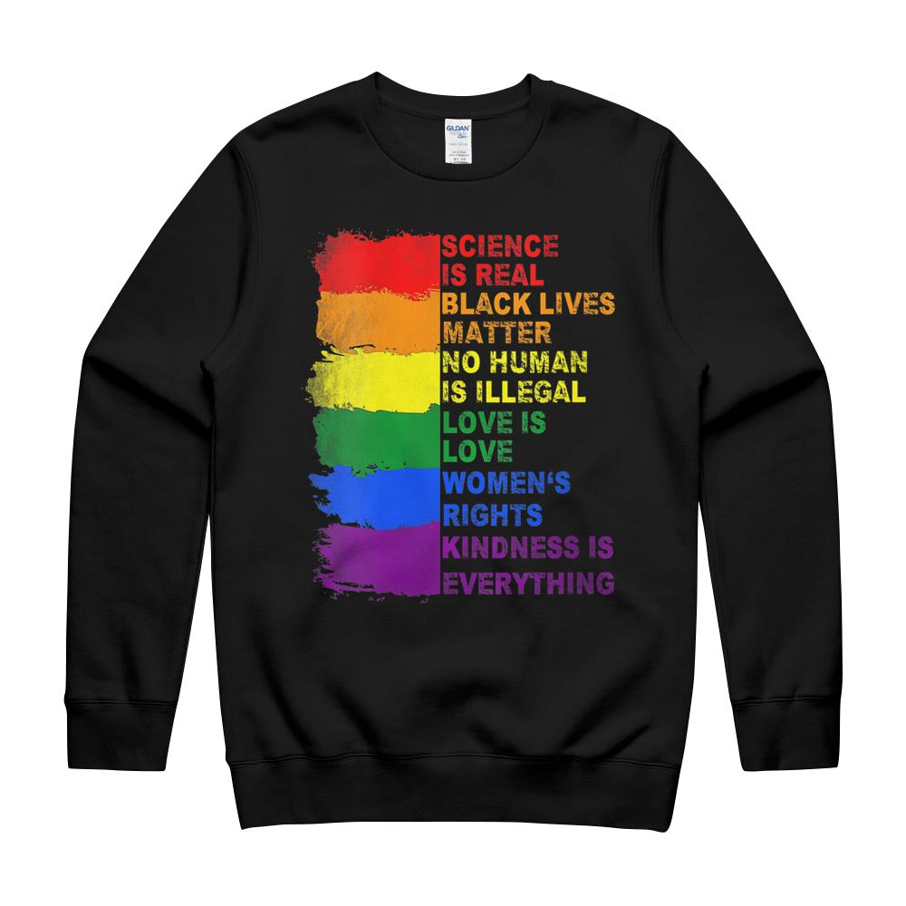 Womens Distressed Science Is Real Black Lives Matter Lgbt Pride V-Neck T-Shirt Crewneck Sweatshirt