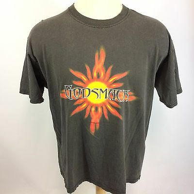 Vintage Godsmack Distressed Trashed Rock Heavy Metal Music Tour Promo T Shirt 5281