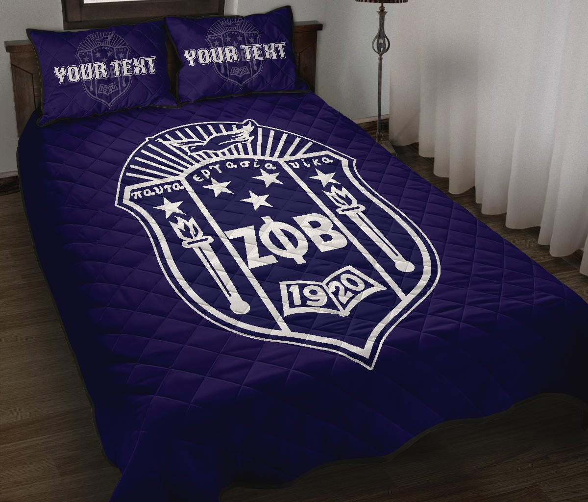 Personalized Zeta Phi Beta Quilt Bed Set Classic