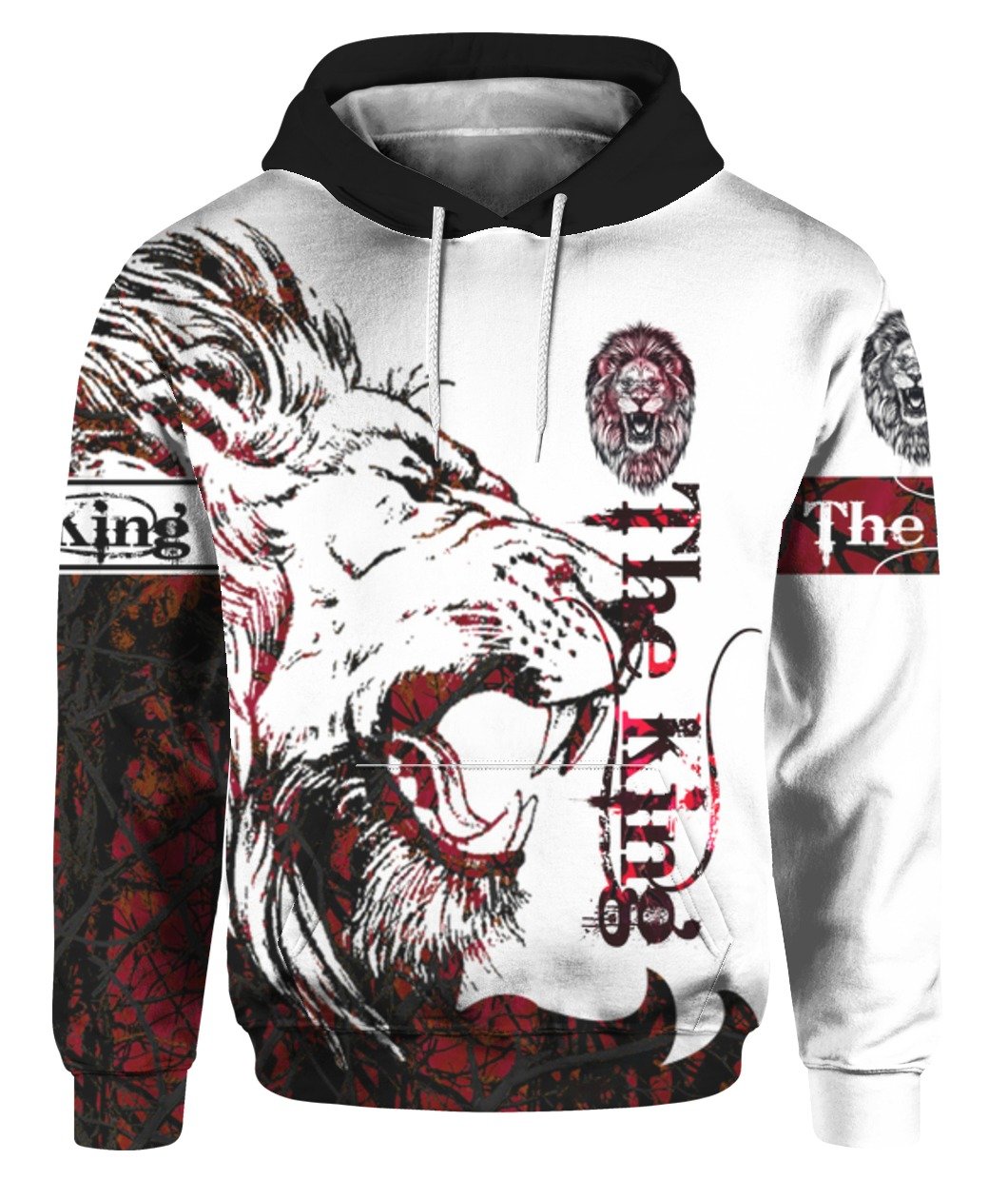 The Red Alpha King Lion 3D All Over Print | Hoodie | Unisex | Full Size | Adult | Colorful | HT3352