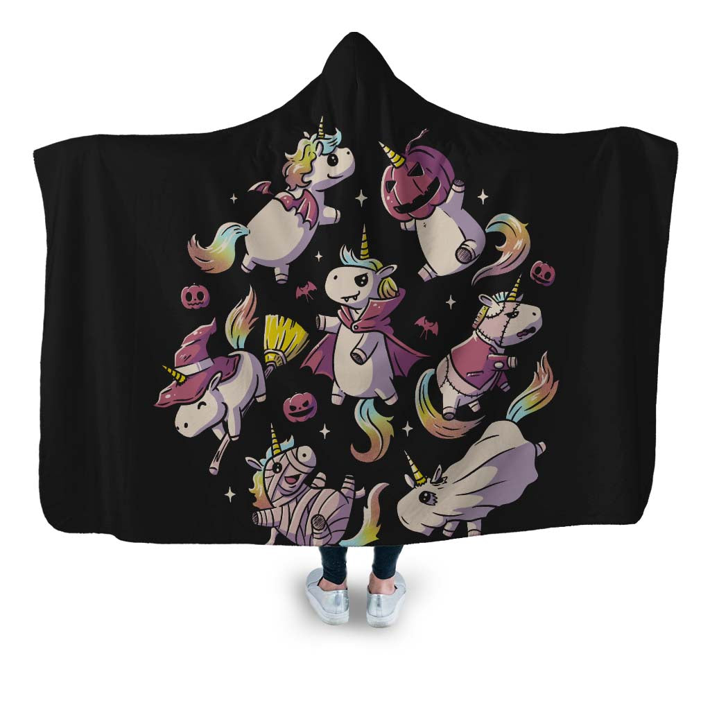 Halloween Unicorns Hooded Blanket