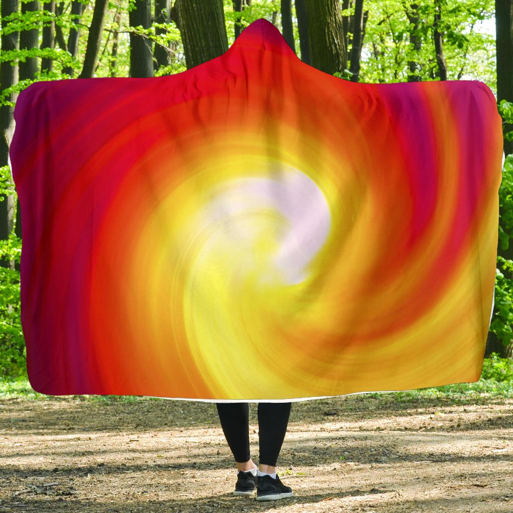 Vortex Twist Swirl Flame Themed Hooded Blanket