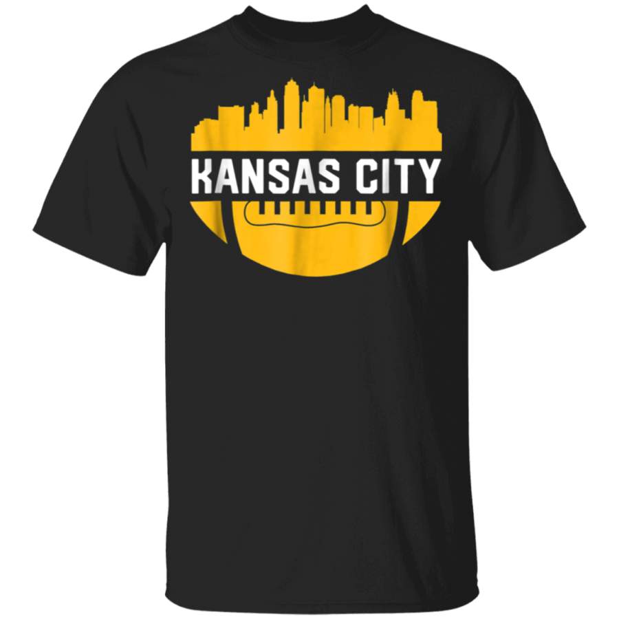 Vintage Downtown Kansas City MO Skyline Football TShirt