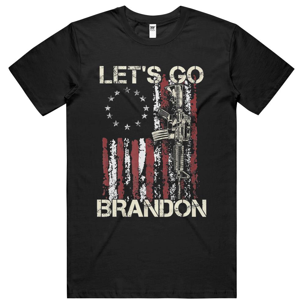 Lets Go Brandon Gun American Flag Patriots Let’S Go Brandon T Shirts