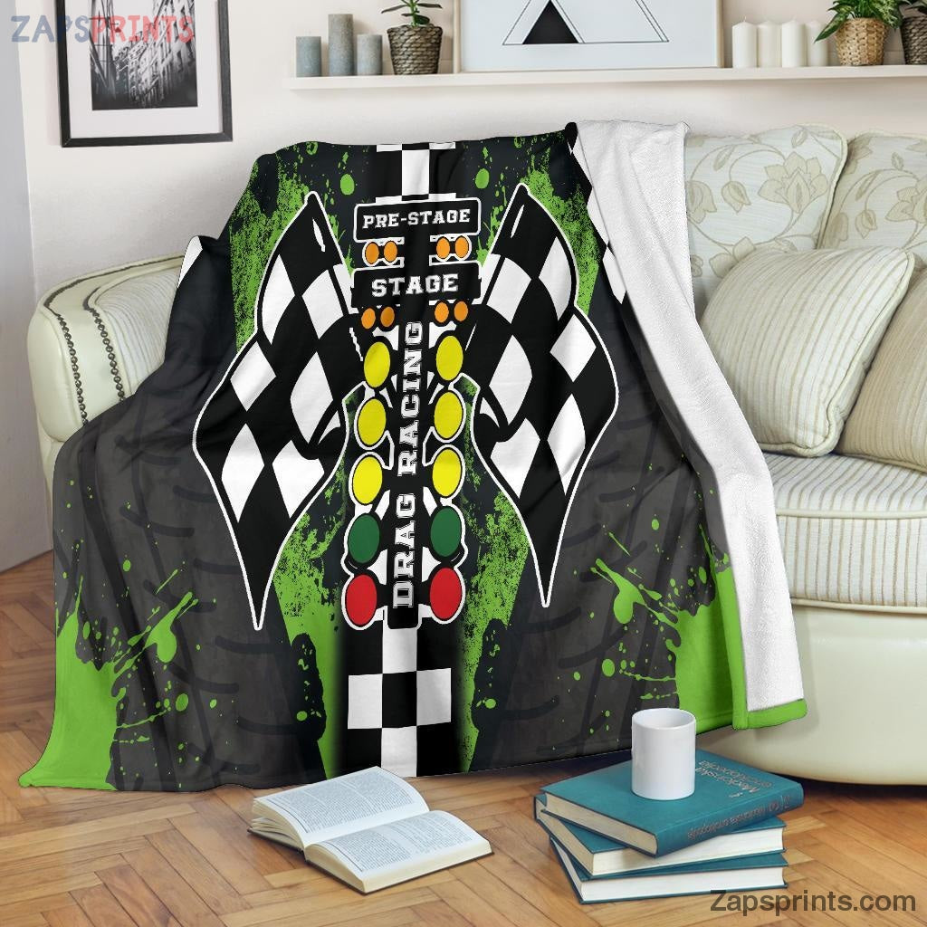 Gift For Racing Lover – Drag Racing Blanket Pistachio – Gift For Friends