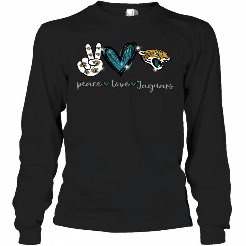 Peace Love Jaguars gift for Jacksonville Jaguars Fans Long Sleeve T-Shirt