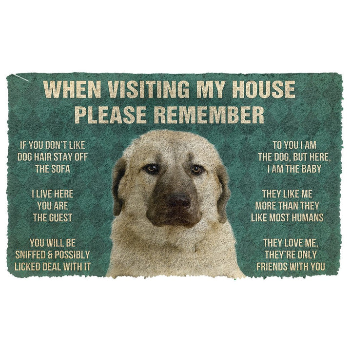 Waybackapparel Please Remember Anatolian Shepherd Dogs House Rules Custom 3D Doormat