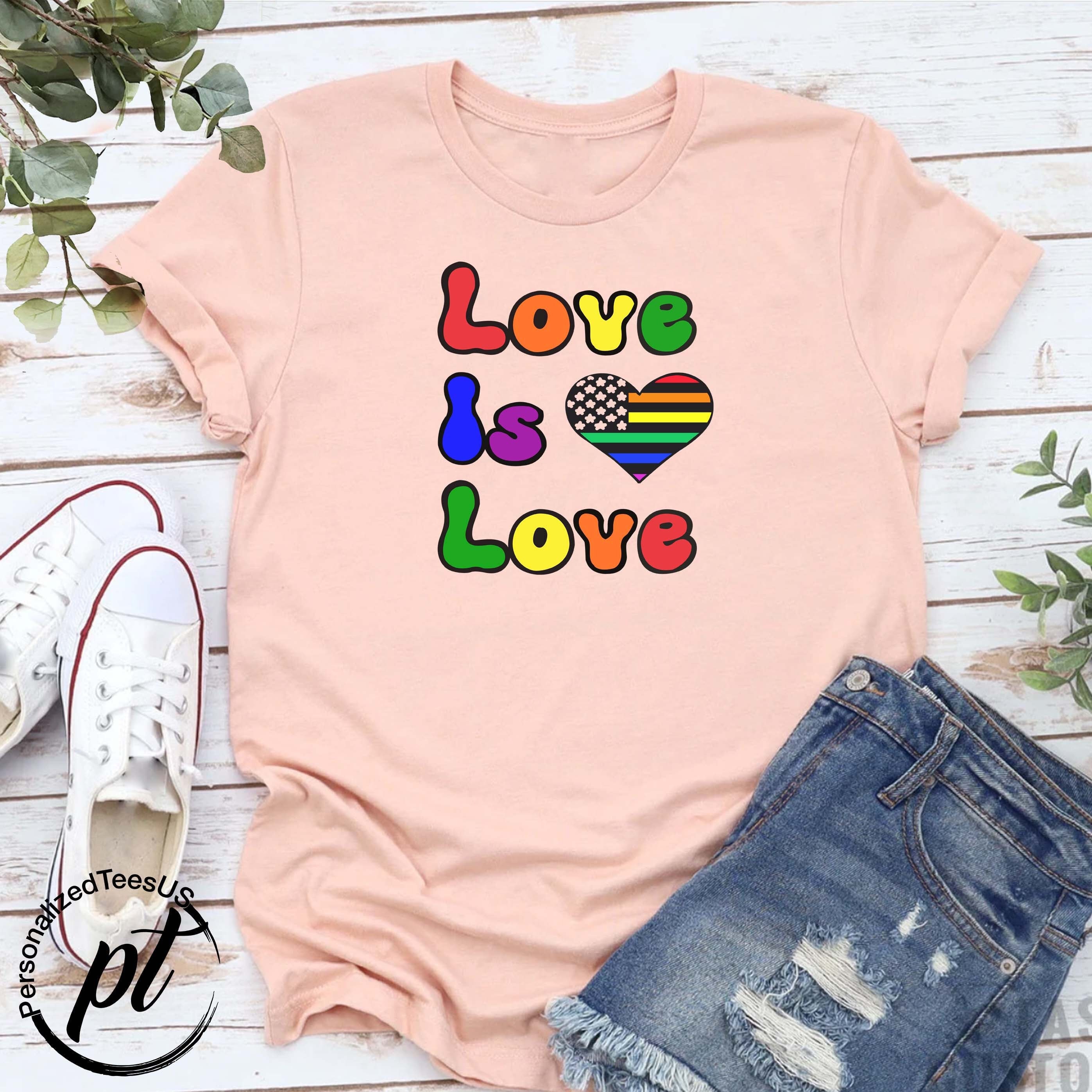 Love is Love T-shirt,Pride Month Shirt,Lesbian Love Shirt,Retro Love Shirt,LGBTQ+ Support Tee,Equality Human Rights,Rainbow Shirts,Gay Pride