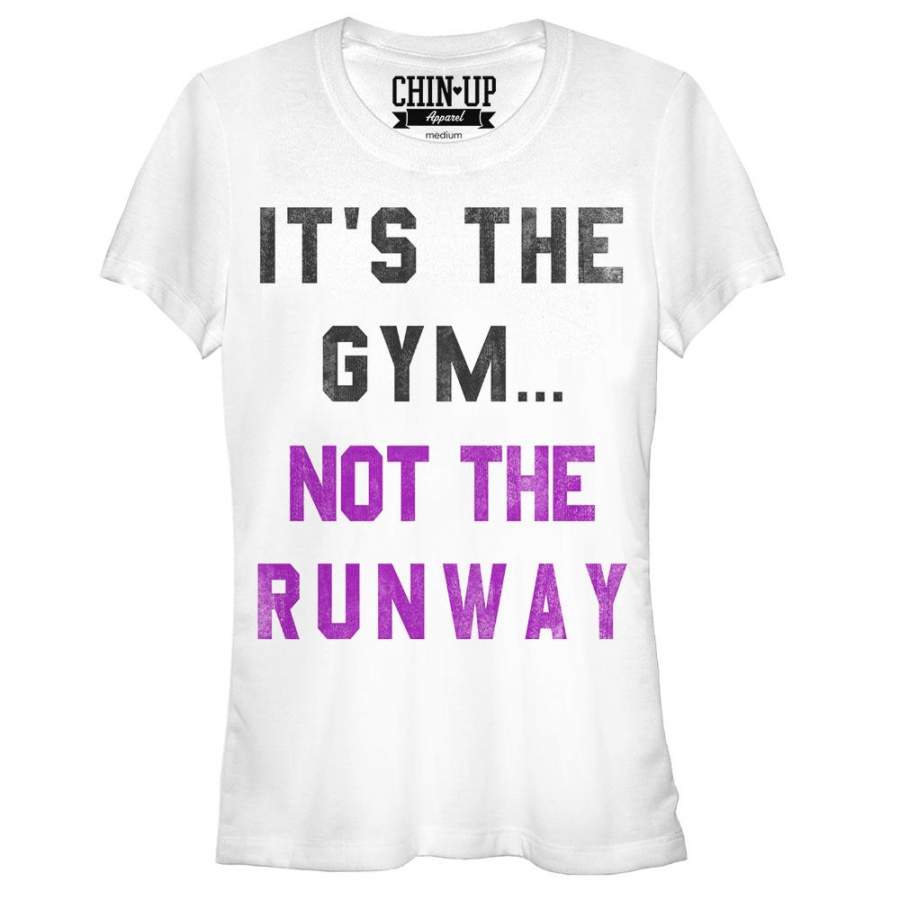 CHIN UP Junior’s Not the Runway  T Shirt White S