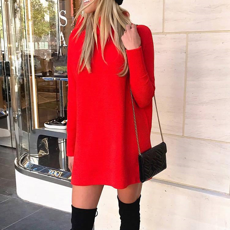 2020 Autumn Sweatshirt Dress Women Warm Winter Dress Women Long Sleeve Casual Loose Dress Ladies Female Vestidos Black alx