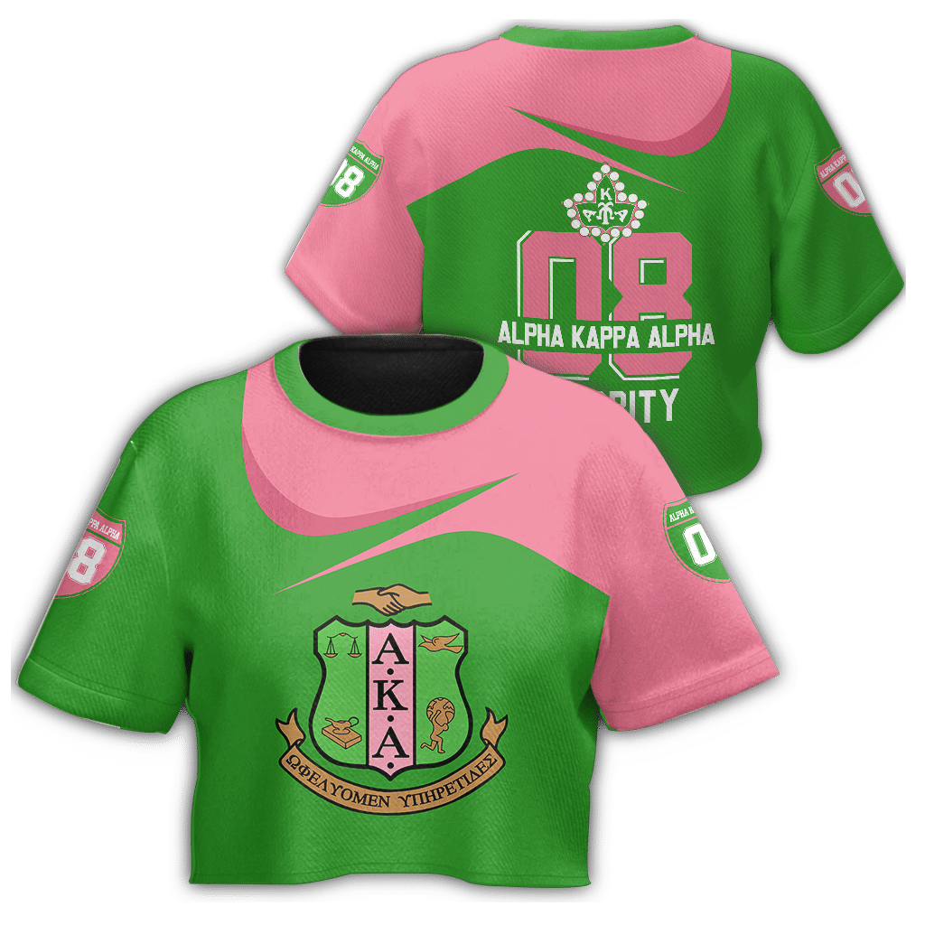 Wonder Print Shopt-Shirt – Alpha Kappa Alpha Curve Style Croptop T-Shirt Lt10