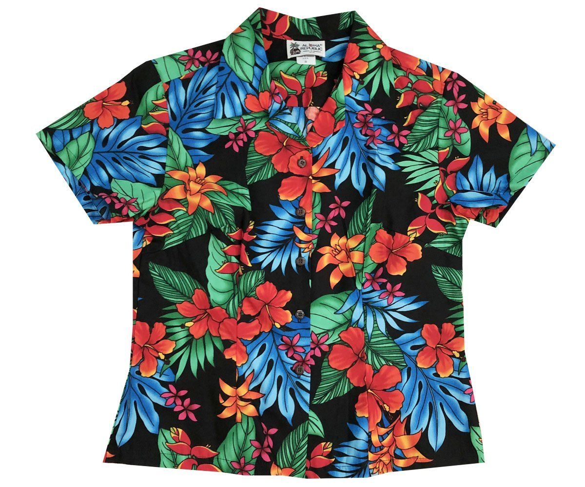 Jungle Hipster Black Fitted Hawaii Shirt Ha16578