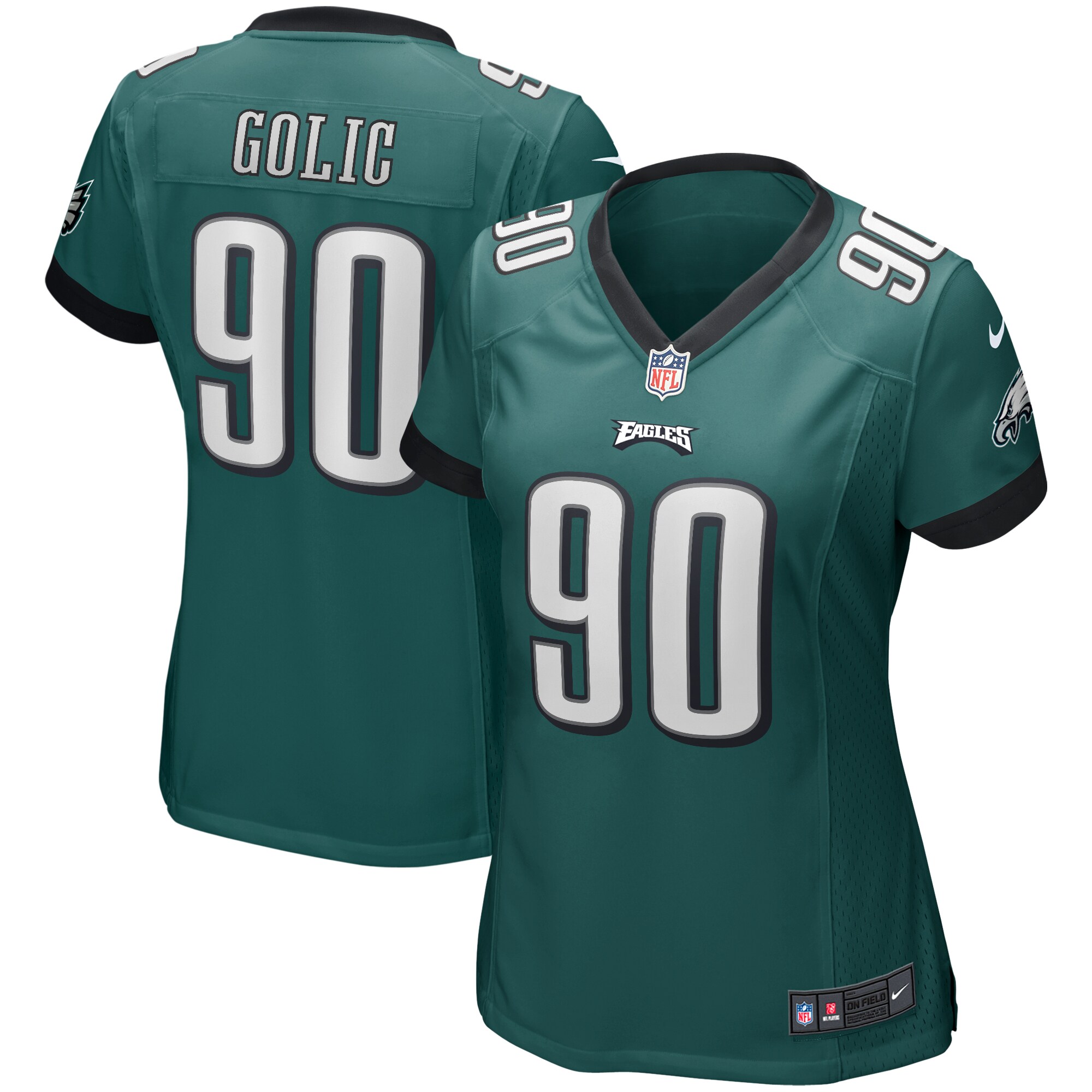 Women’s Philadelphia Eagles Mike Golic Midnight Green Game Retired Player Jersey