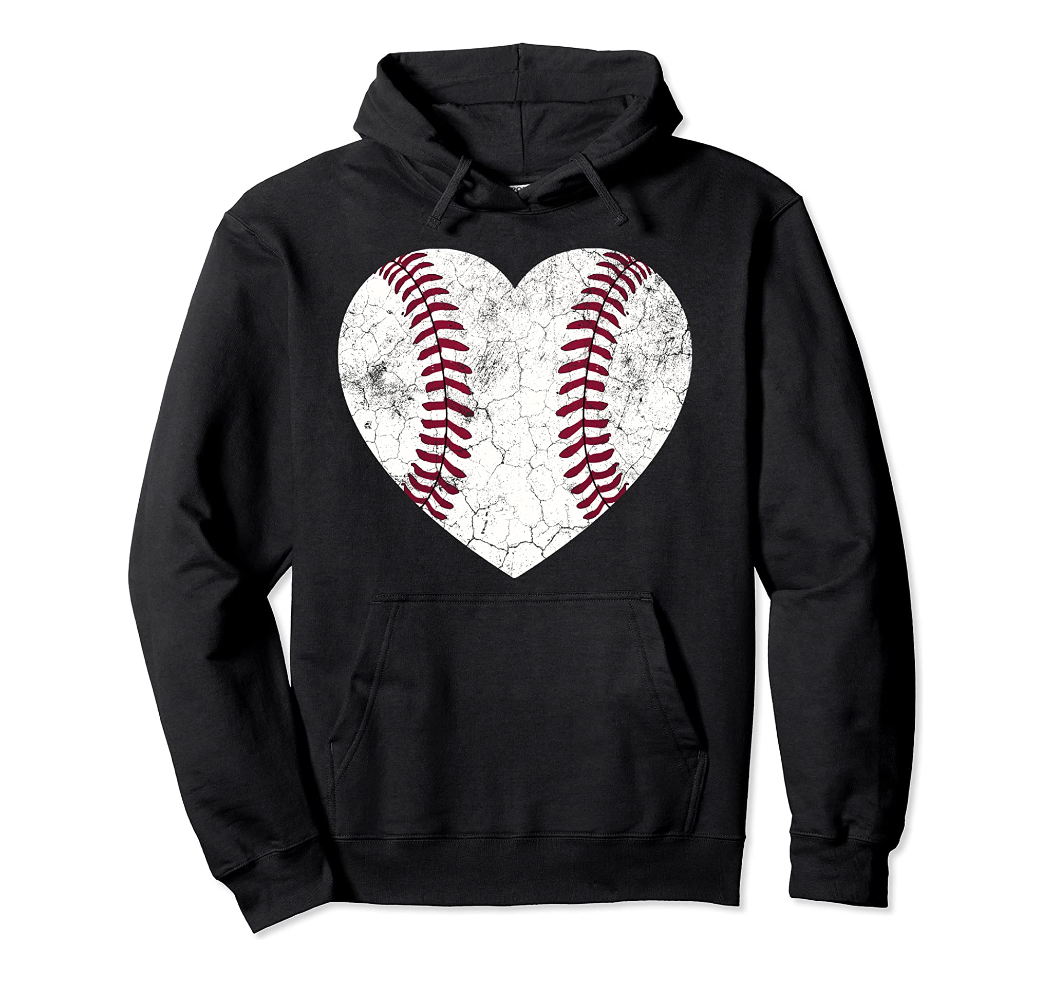 Baseball Heart Fun Mom Dad Men Women Softball Wife Gift Pullover Hoodie