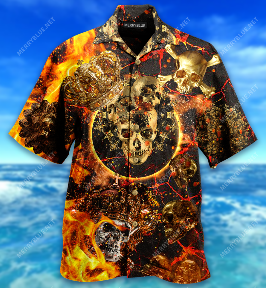 Amazing Gold Skull Unisex Hawaii Shirt Ha2313