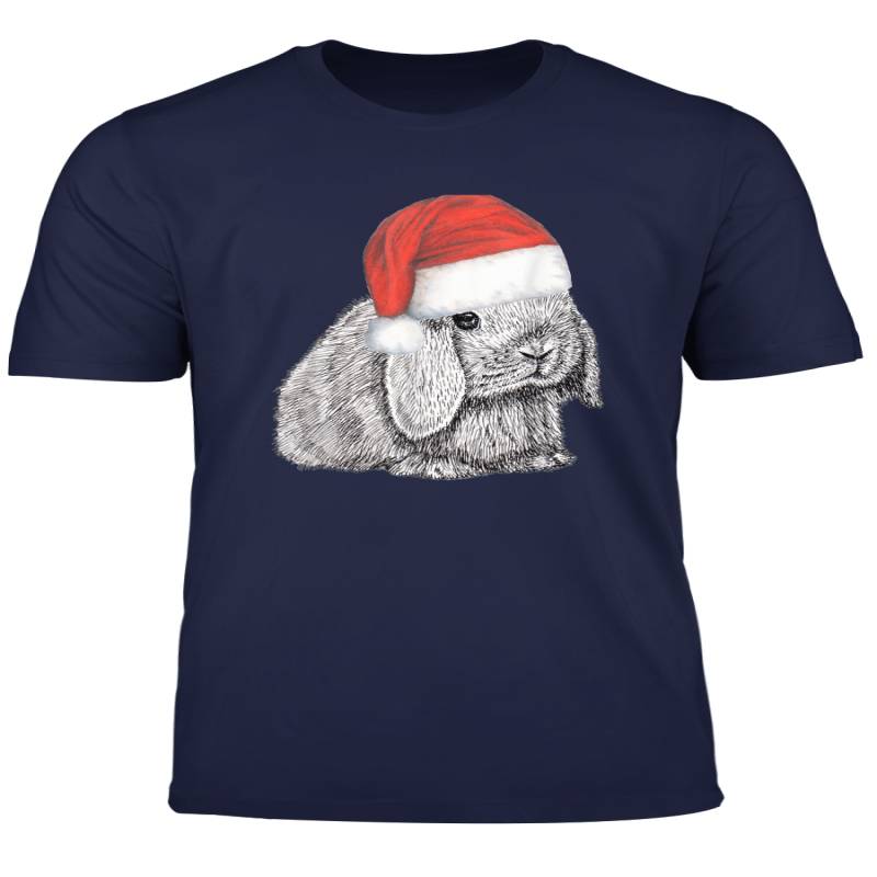 Dwarf Lop Eared Bunny Rabbit In Santa Claus Christmas Hat T Shirt