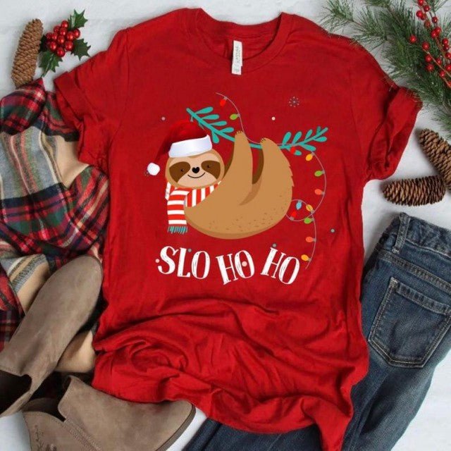 Sloth Ho Ho Ho Shirt Christmas Gift For Sloth Lover