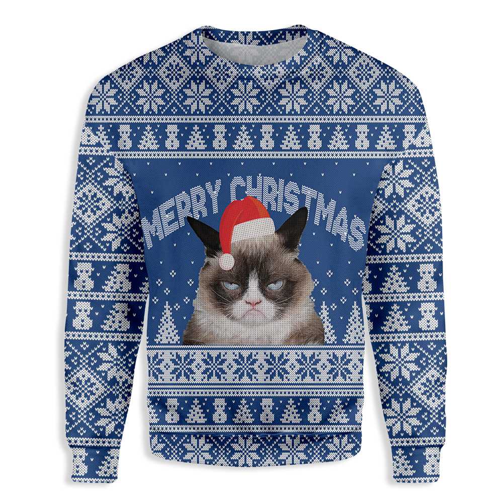 Annoyed Cat Ugly Christmas Sweater | For Men & Women | Adult | Us5335