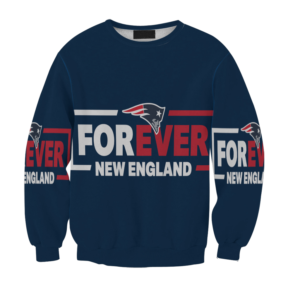 New England Patriots Forever Logo Blue Gift For Fan 3D Full Printing Sweatshirt.