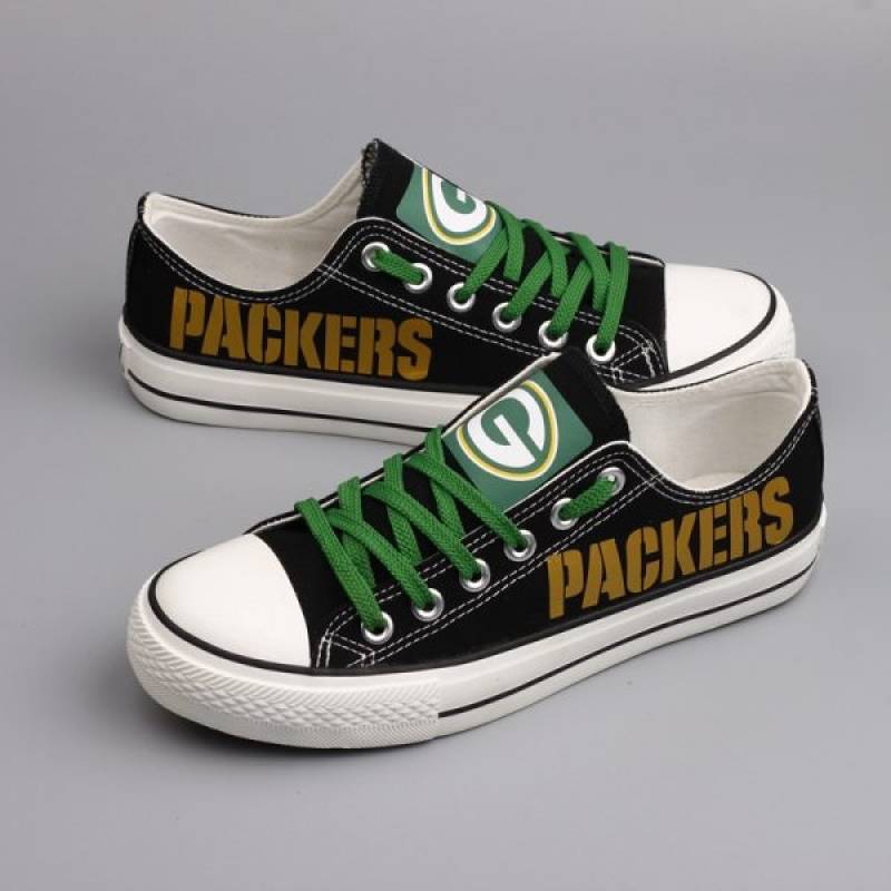 Green Bay Packers Canvas Shoes, Packers Sneakers, Tennis Shoes T-D720H