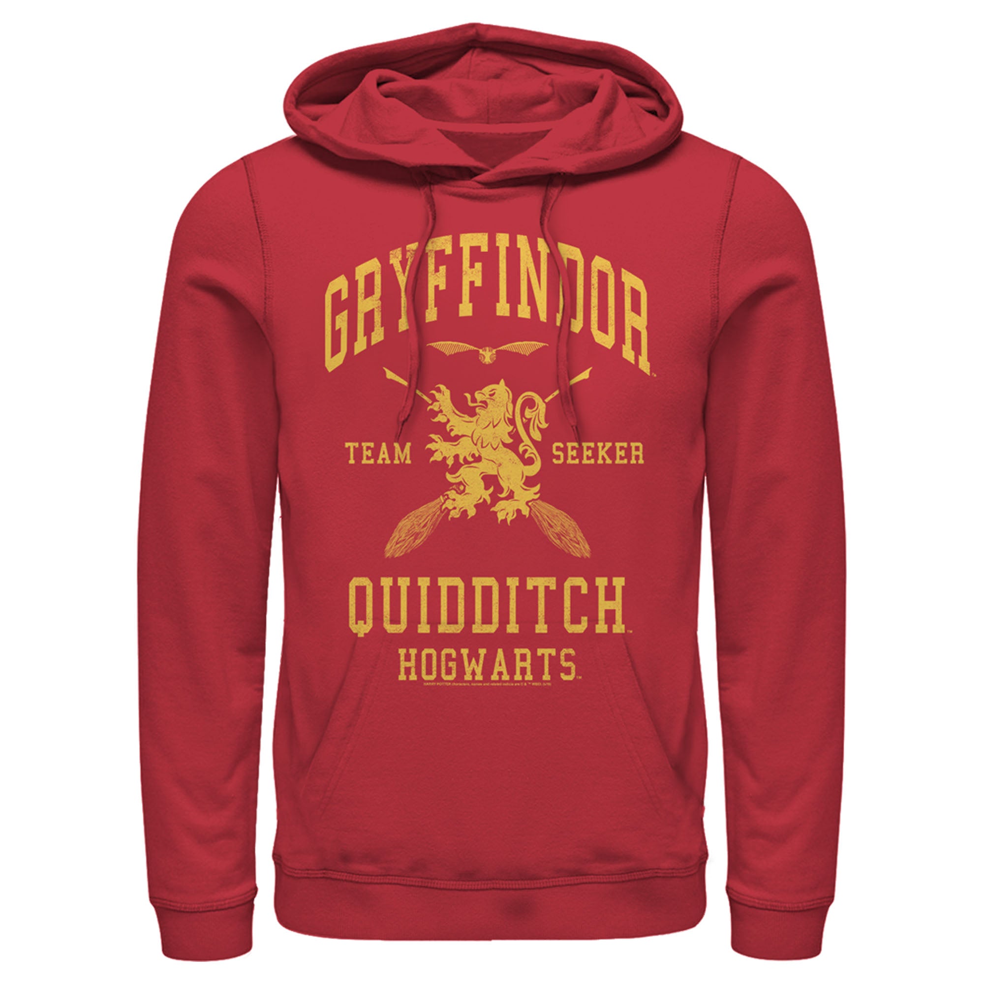 Men’S Harry Potter Gryffindor Quidditch Gold Team Seeker Pull Over Hoodie