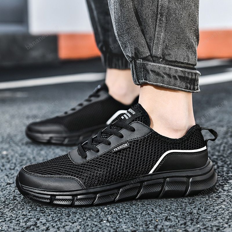 Summer Men’S Sneakers Breathable Light Unisex Running Shoes Lace-Up Jogging Shoes Man Sneaker Gym Workout Shoes Male Casual 2021