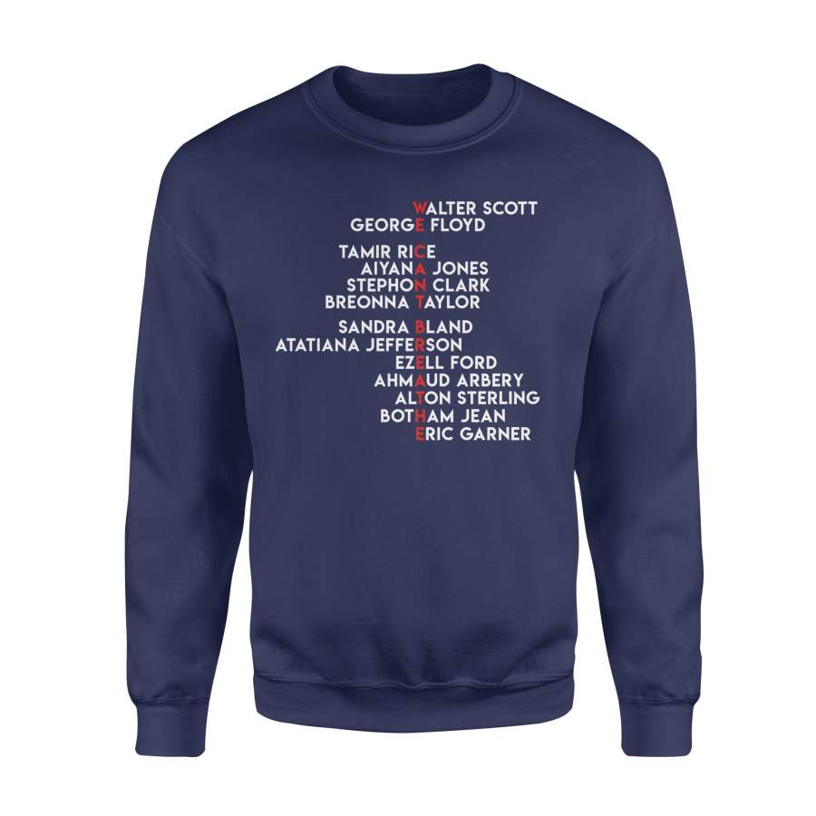 We Can’t Breathe Sweatshirt With Names Of Victims Black Lives Matter