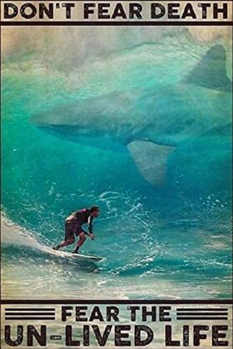 Surfing – Whale – Ocean Don’T Fear The Death Gift Idea Paper Unframe Poster