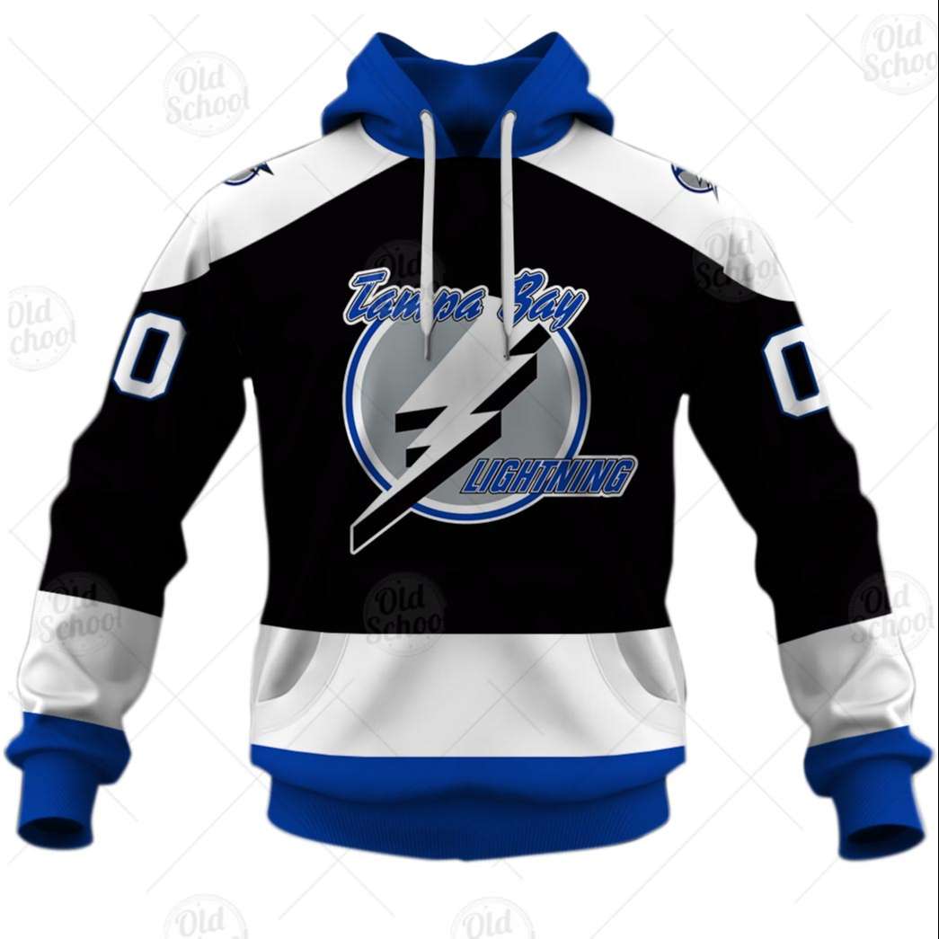 Personalized Vintage Tampa Bay Lightning Black Jersey Personalize Hoodie