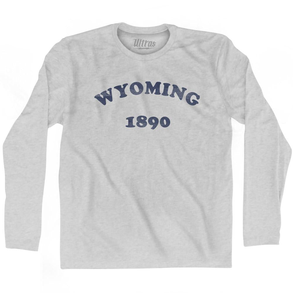 Wyoming State 1890 Adult Cotton Long Sleeve Vintage T-shirt