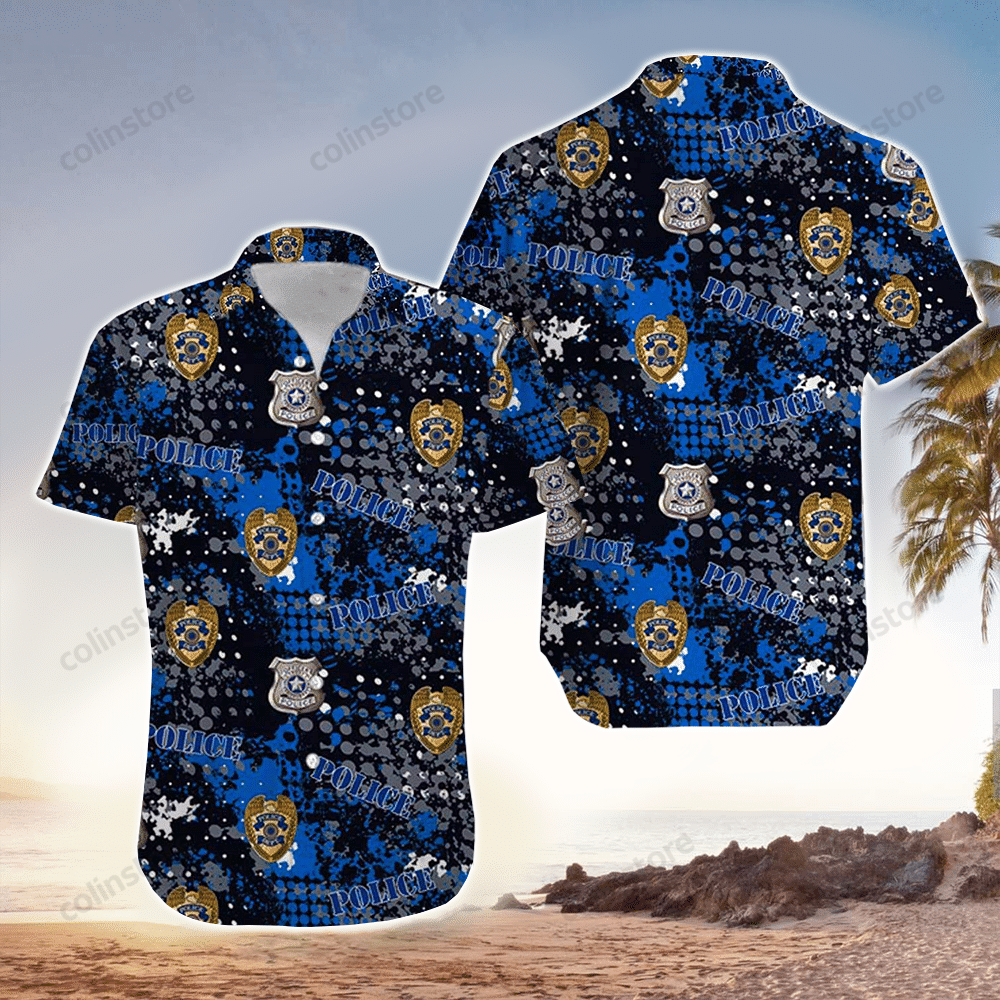 Police Hawaii Shirt With Badge Aloha Ha61693