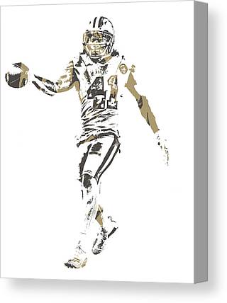 Alvin Kamara New Orleans Saints Pixel Art 10 Joe Hamilton Canvas Print