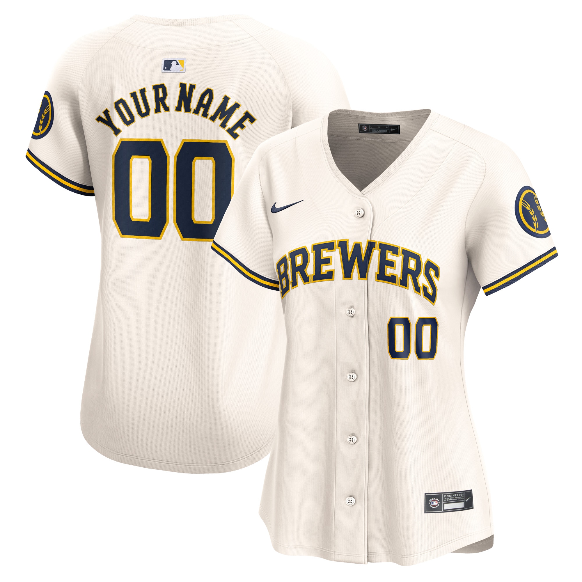 Milwaukee Brewers Women's Home Limited Custom Jersey – Cream