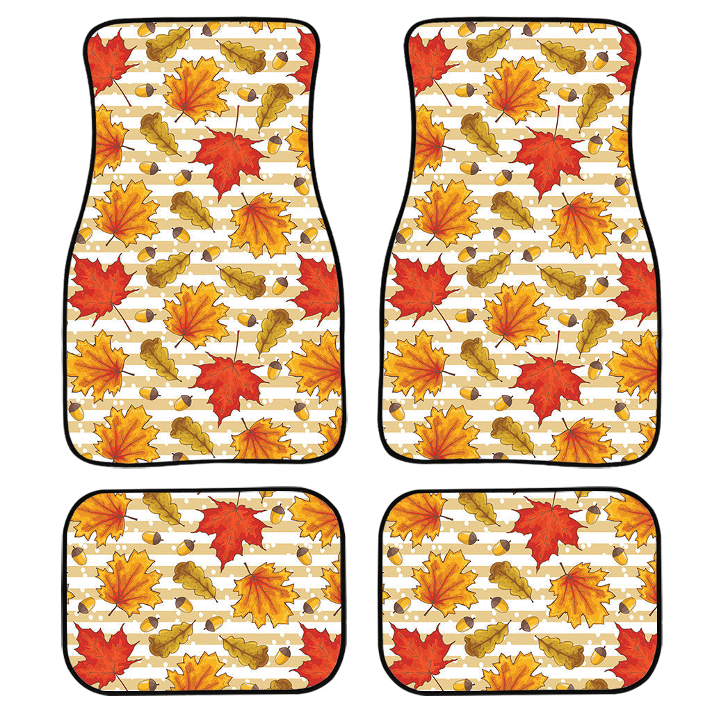 Maple And Oak Pattern Print Front And Back Car Floor Mats, Front Car Mat