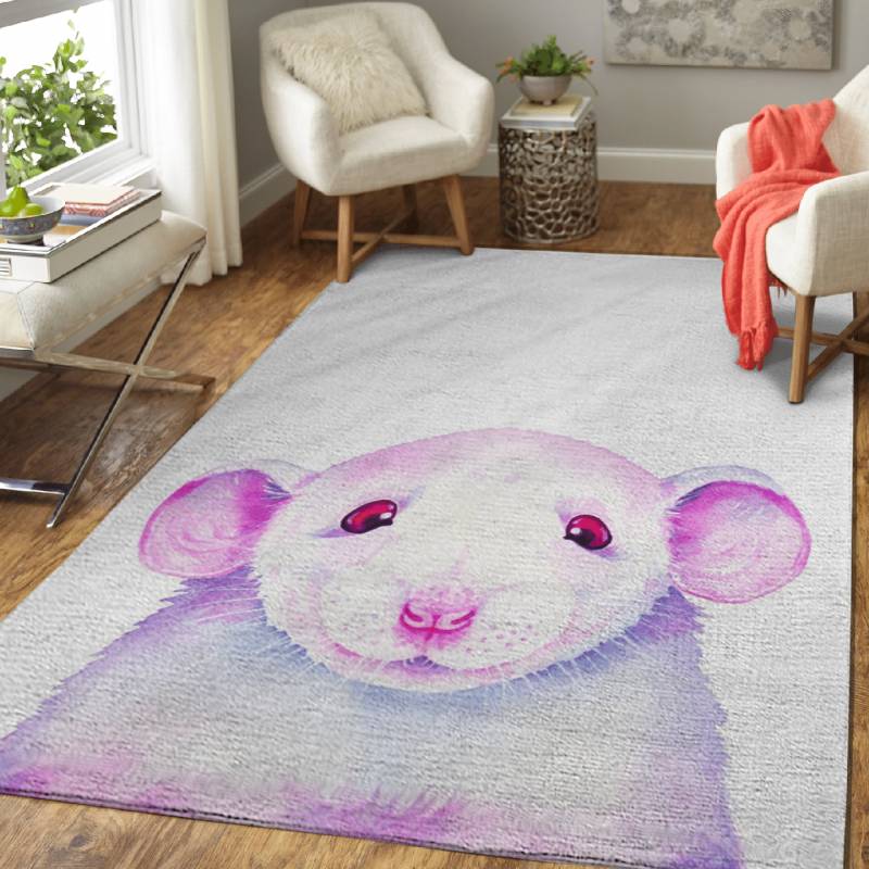 White Rat Peekaboo – Animals Area Rug Carpet