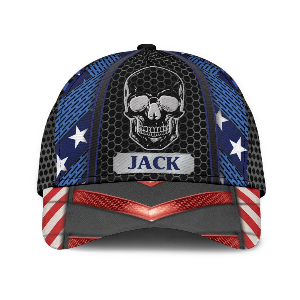 Custom Name Skull Baseball Cap Hat For Men And Women