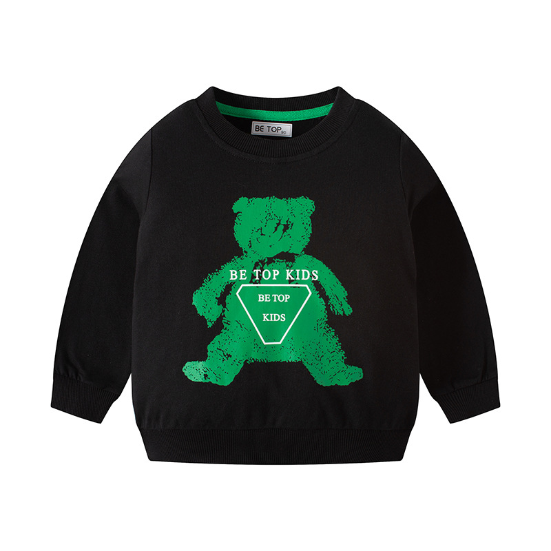 TUONXYE Boys Long Sleeve Sweatshirts Cartoon Cute Bear Knitting Baby Soft Breathable Cotton Children’s Pullover Clothes 2-9years alx