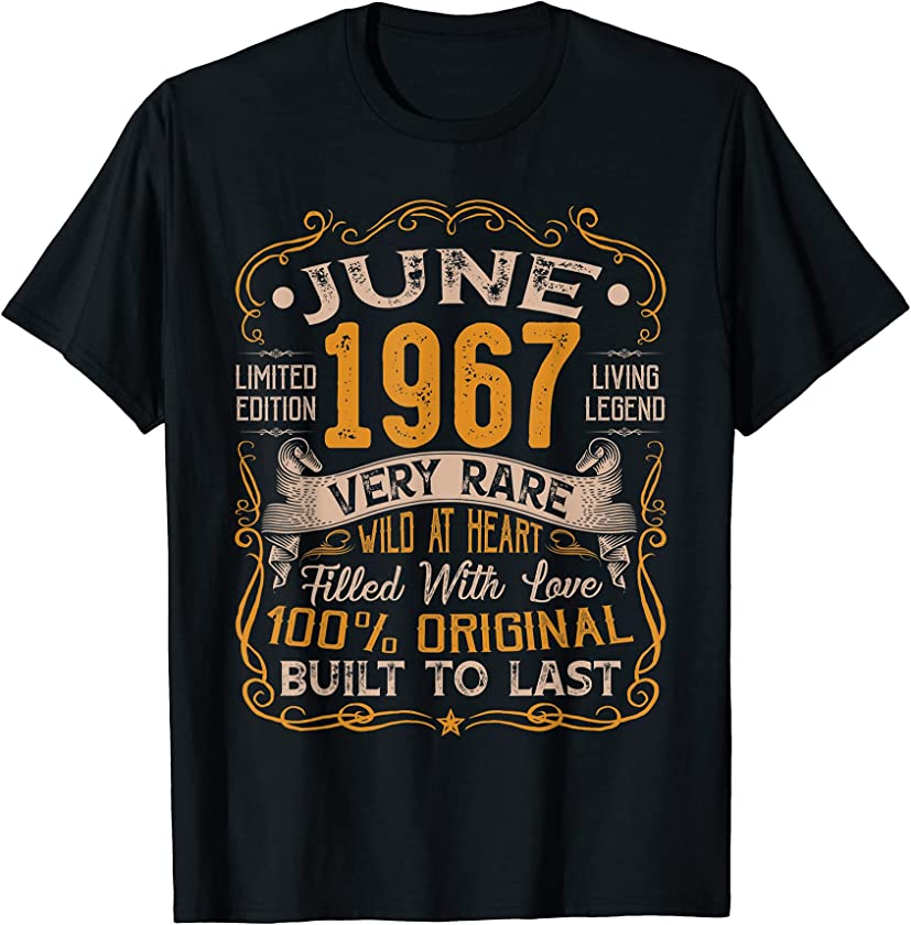 54th Birthday Vintage June 1967 Distressed 54 Years Old T-Shirt