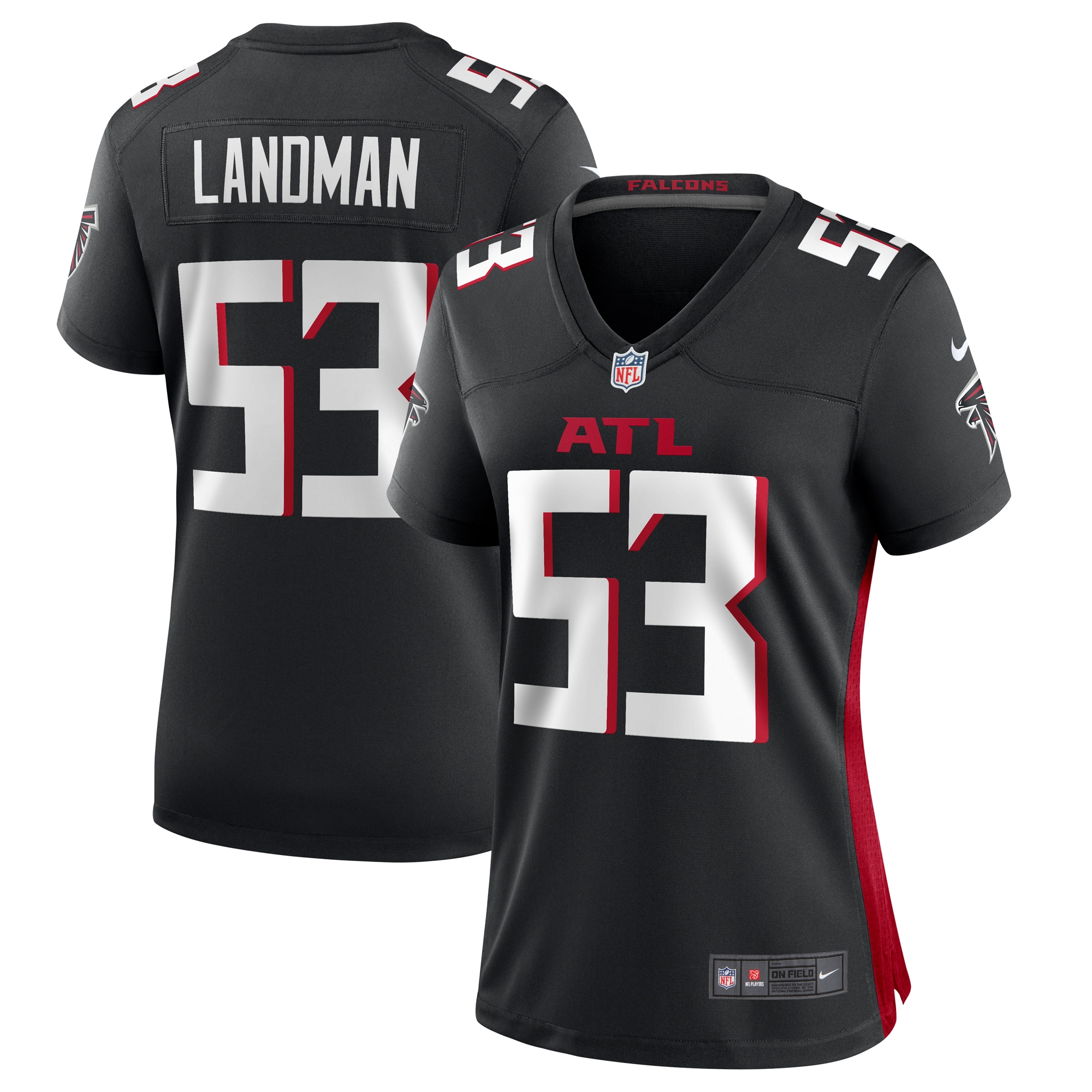 Nate Landman Atlanta Falcons Women's Team Game Jersey – Black