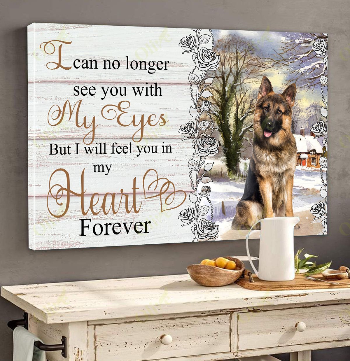 German Shepherd – I Can Feel You In My Heart Canvas And Poster | Wall Decor Visual Art