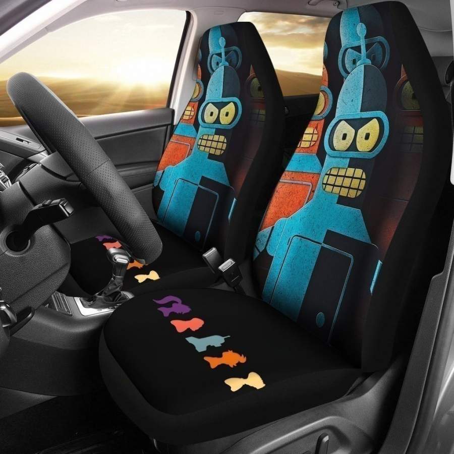 Bender Futurama Metal Car Seat Covers