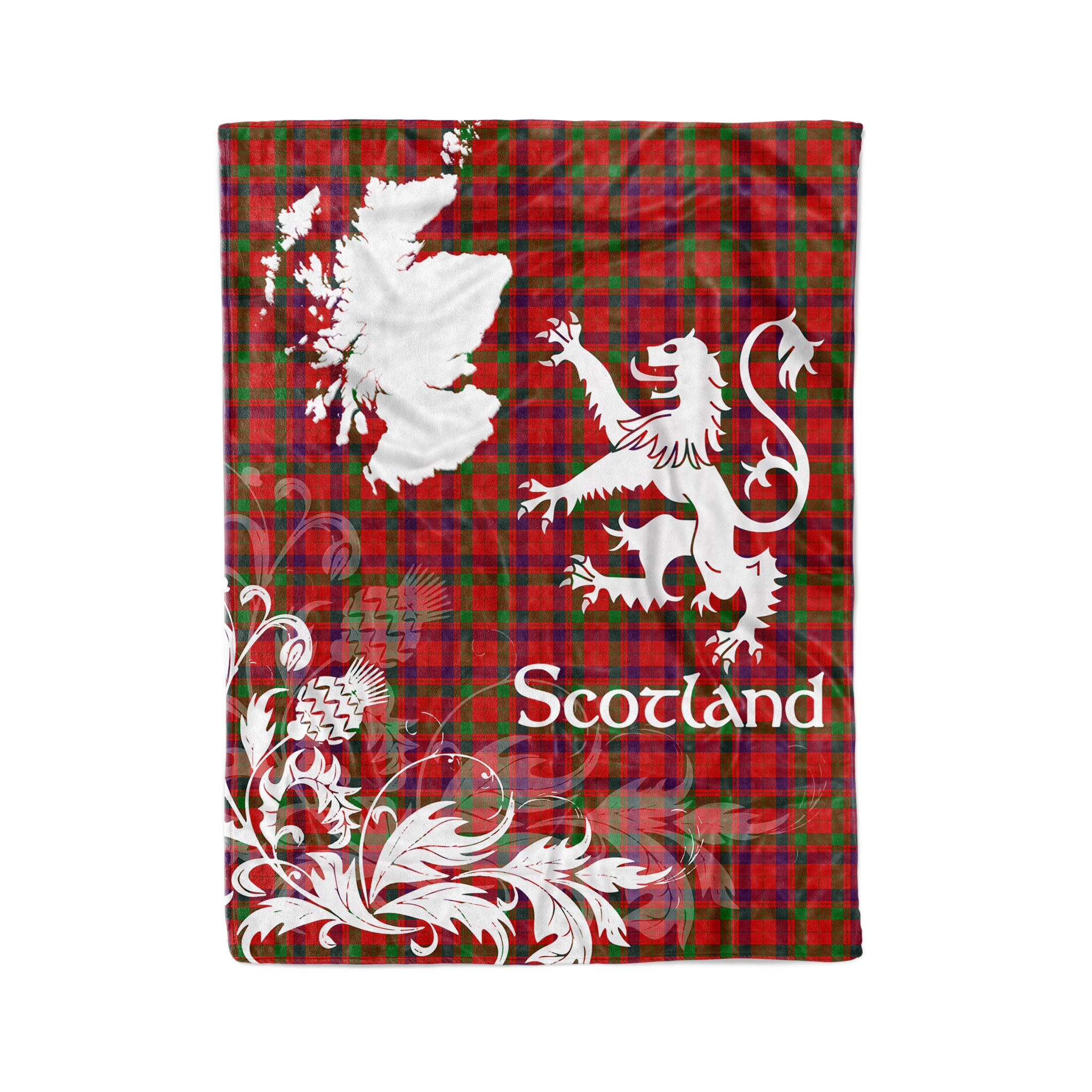 Tartan Plaid Fleece Blanket Tartan Blanket Thistle And Lion Scottish Clan Grant Of Rothiemurchus Plaid Blanket