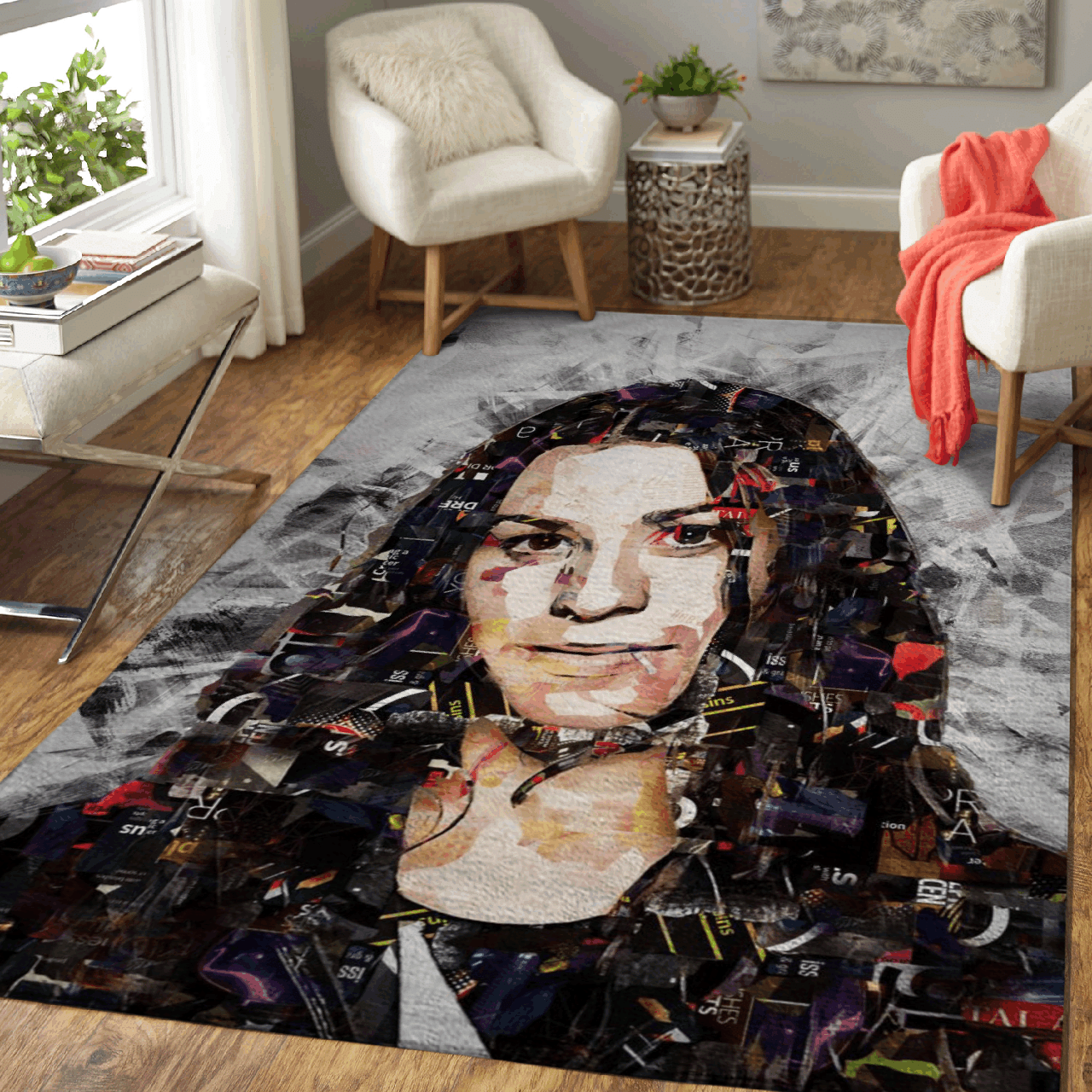 Alanis Morissette abstract – Music Art For Fans Area Rug Carpet
