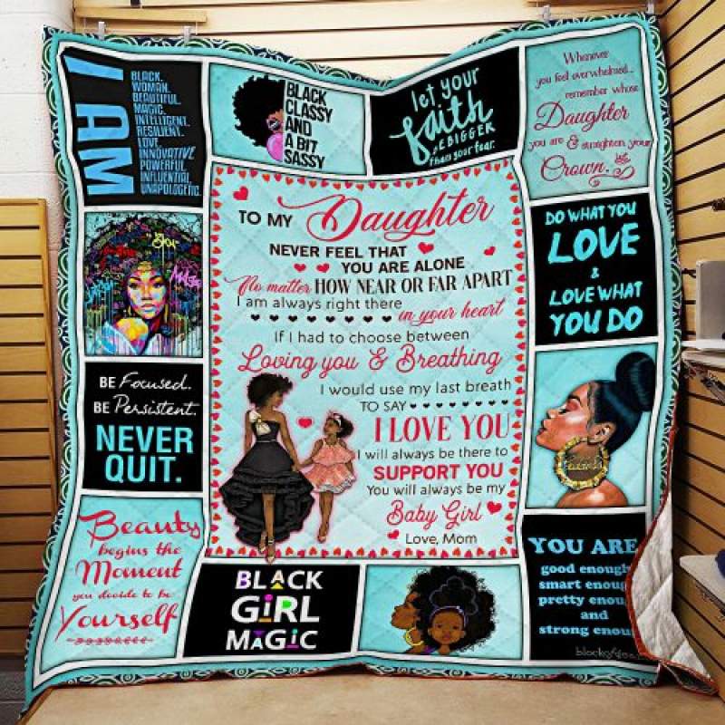 To My Daughter,There Was A Black Girl Who Stole My Heart, Love Mom, Black Woman Quilt Blanket LHA646v1 Block Of Gear™