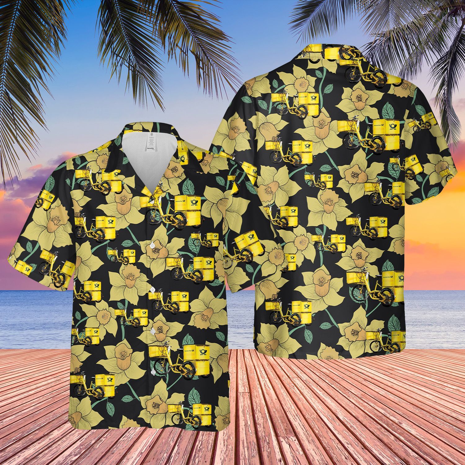 German Deutsche Post Yellow Awesome Design Unisex Hawaii Shirt For Men And Women Ha9452